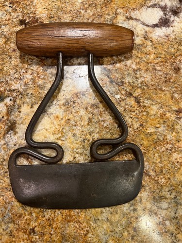 Antique Chopper 2 Lot Primitive. ONE is Hand Forged Wood Handle Ornate Farmhouse