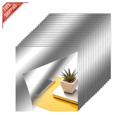 Reflective Home Decor: 20 Silver Mirror Sheets - Easy Application, 12x12