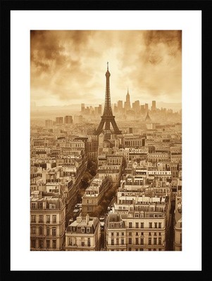 Kühne Paris Skyline gerahmtes Wandbild Poster Leinwanddruck Bild