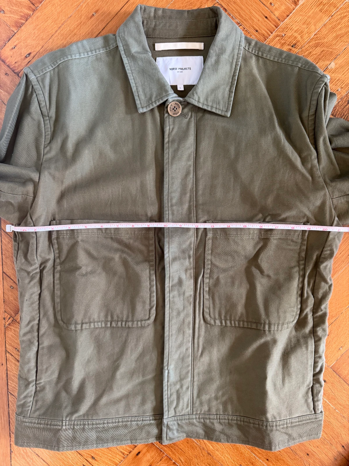 Norse Projects Tyge Jacket in Olive Twill, Size L - product detail image 3