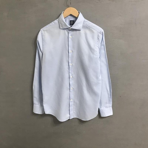 Men Boggi Milano Shirt Blue Cotton 40 /L / 48 #1VVQ