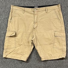 Signature Levi Strauss Shorts Mens 42 Khaki Cargo Ripstop Pockets Relaxed Fit