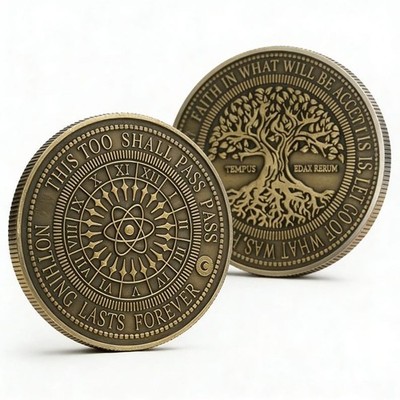This Too Shall Pass Coin, Stoic Philosophy Challenge Token