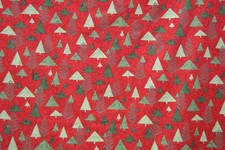 1 yard Christmas cotton fabric simple Christmas trees 44" wide