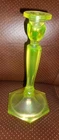 Fenton Vaseline Glass Candlestick