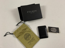 FILSON LEATHER CARD CASE BLACK NWB