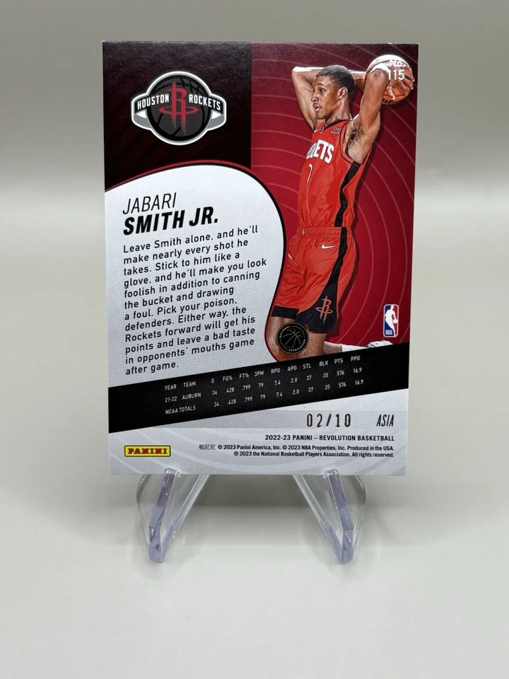 Panini Revolution 2022 Jabari Smith Jr. Rookie Gold Asia/10 SSP HOUSTON ROCKETS Foto 2 de 2