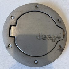 Jeep Tj Lj Wrangler Stainless Steel Gas Fuel Filler Door Cover 1997-2006 Jeep Tj Lj Wrangler Stainless Steel Gas Fuel Filler Door Cover 1997-2006