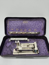 Vintage Greist Sewing Machine Tucker Attachment In Original Black Tin Box