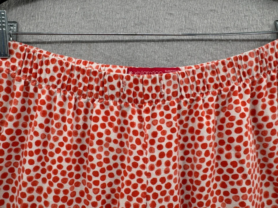 Vtg Xhilaration Pajama Pants Womens Size Small Orange White Flannel Low Rise Y2K - Image 3 of 4