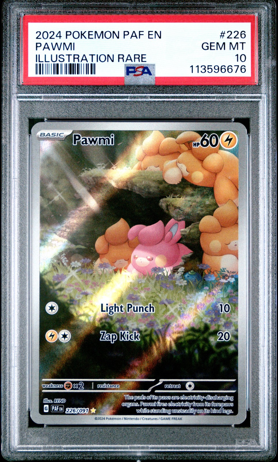 2024 POKEMON PAF EN-PALDEAN FATES ILLUSTRATION RARE #226 PAWMI PSA 10