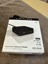 Limitless PowerPro 5-Device Charger with USB, Type-C, and AC