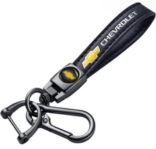 Chevrolet Chevy Metal Leather Keyring Keychain For Silverado Equinox Impala