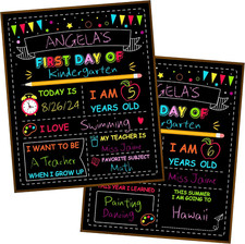 Double-Sided First Day of School Board, 12  10 Inches Back to School Sign