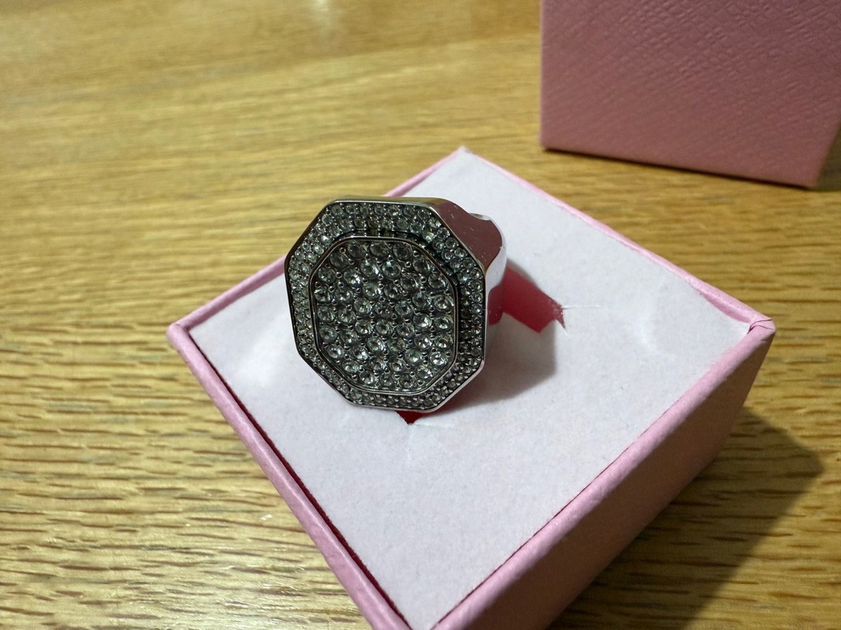 Swarovski Dextera cocktail ring Octagon shape Rhodium plated