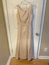 WTOO by Watters & Watters Beige Sleeveless Bridesmaid Dress Formal Gown