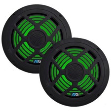 ATG Marine 8" Coaxial Speakers w/ RGB LEDs, Pair, Black, 160W - ATG8MRGB-B