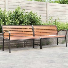 Garden Bench Brown 231 cm Wood and Powder-coated Steel