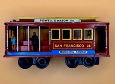 Vintage Tin Toy Trolley Train Car Municipal Railway 504 San Francisco Bay Taylor