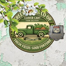 Shamrock Delivery St Patricks Day Tin Sign Irish Lucky Home Decor