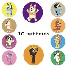 40 Pieces Round 1  Bluey Character Stickers Envelope Seals Birthday Scrapbook