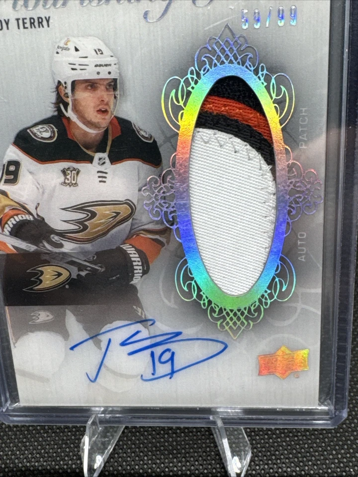2023-24 UD Premier Hockey - Troy Terry 59/99 - Flourishing Talent Anaheim Ducks - Image 2 of 4