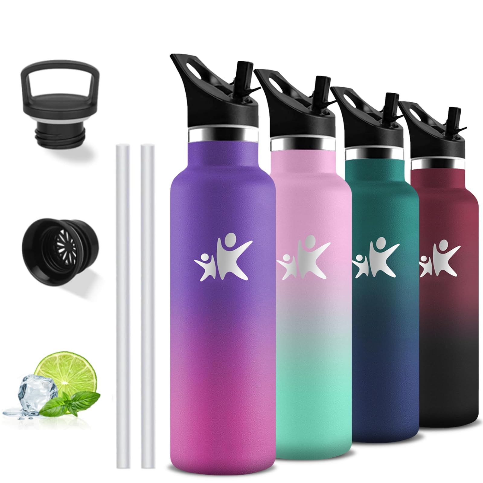 Borraccia Termica, 750ml Borraccia, Senza BPA, Borraccia con Cannuccia, Sen 77yR