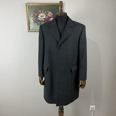 Vintage Salko Salzburg Moorbrook Grey Wool Coat Mens medium Made In England