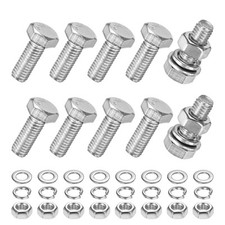 10-Pack Hex Head Screw Bolt with Nuts Flat  Lock Washers M5x12mm