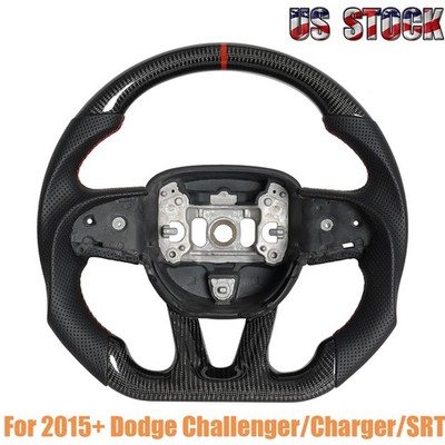 For 15-26 Dodge Charger Challenger SRT Real Carbon Fiber Leather Steering Wheel