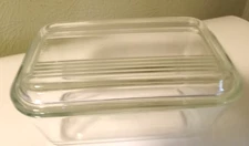 Vintage Pyrex 502  Clear Refrigerator Dish With Ribbed Lid (63A)