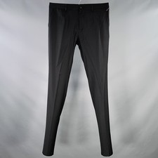DOLCE & GABBANA Size 34 Black Wool Blend Slim Tapered Zip Fly Dress Pants