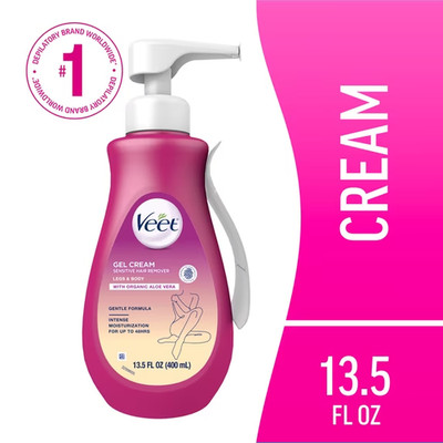 Veet Gel Hair Remover Cream For Legs And Body Sensitive Formula 13.5 Fl Oz