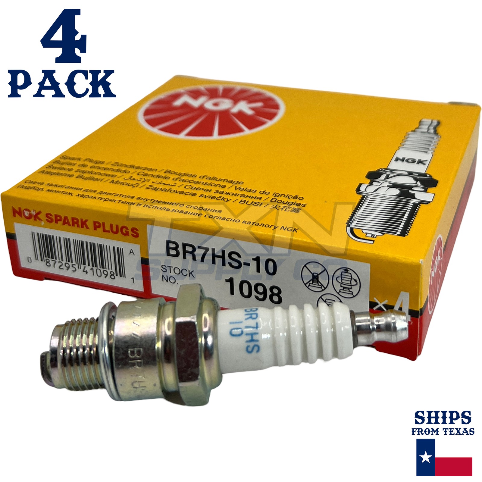 NGK 1098 Standard Spark Plug - BR7HS-10 - 4 Pack