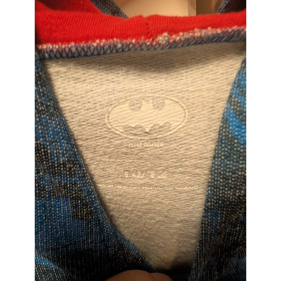Batman Pullover Sudadera con Capucha Niños Talla 10/12 DC Comics Azul Rojo Foto 3 de 4
