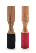 6" 2 Pack Double Sided Singing Bowl Strikers Wooden Leather Mallets Red Black