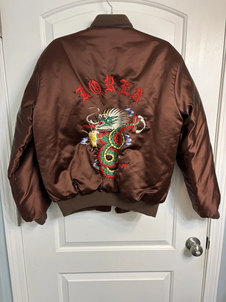 Chaqueta de bombardero United All Star de colección logotipo de dragón en la espalda/manga Corea para hombre talla L Foto 2 de 4