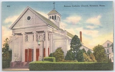Vintage Linen Postcard Roman Catholic Church Hyannis MA H.L. Moore