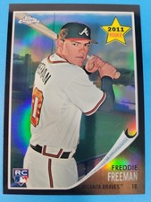 Freddie Freeman 2011 Topps Chrome Heritage BLACK Refractor /56 RARE #C113 Dodger