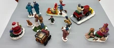 Lemax Lot Of 11 Figures Christmas Village People Shopping Gifts Town Main St