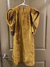ulla johnson Callahan Yellow Velvet Mini Dress Sz 34 (item 6.4)