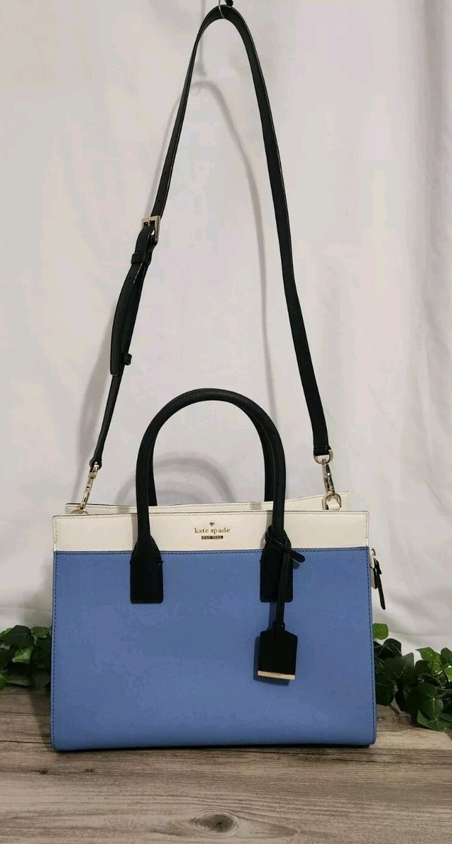 ケイトスペード キャメロンストリート キャンダス ブラック×オーシャンブルー Kate spade CAMERON STREET Large handbag Blue / White / Black