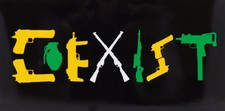 Wholesale Lot of 6 Coexist Guns Rifles Pistols Green Yellow Decal Bumper Sticker