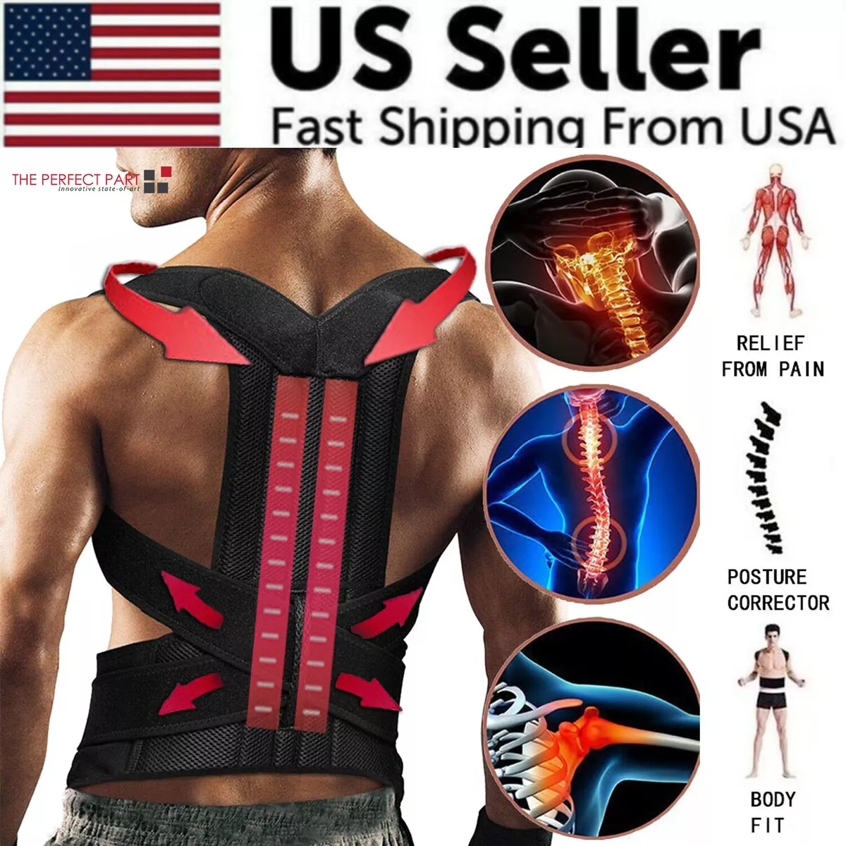 Neck Shoulder Back Support Straightener Belt Corset Upper Back Pain Relief,  Orthopedic Posture Corrector Prevent For Man And Woman