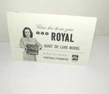 Royal Portable Quiet De Luxe Typewriter Reproduction Instruction Manual  thumbnail