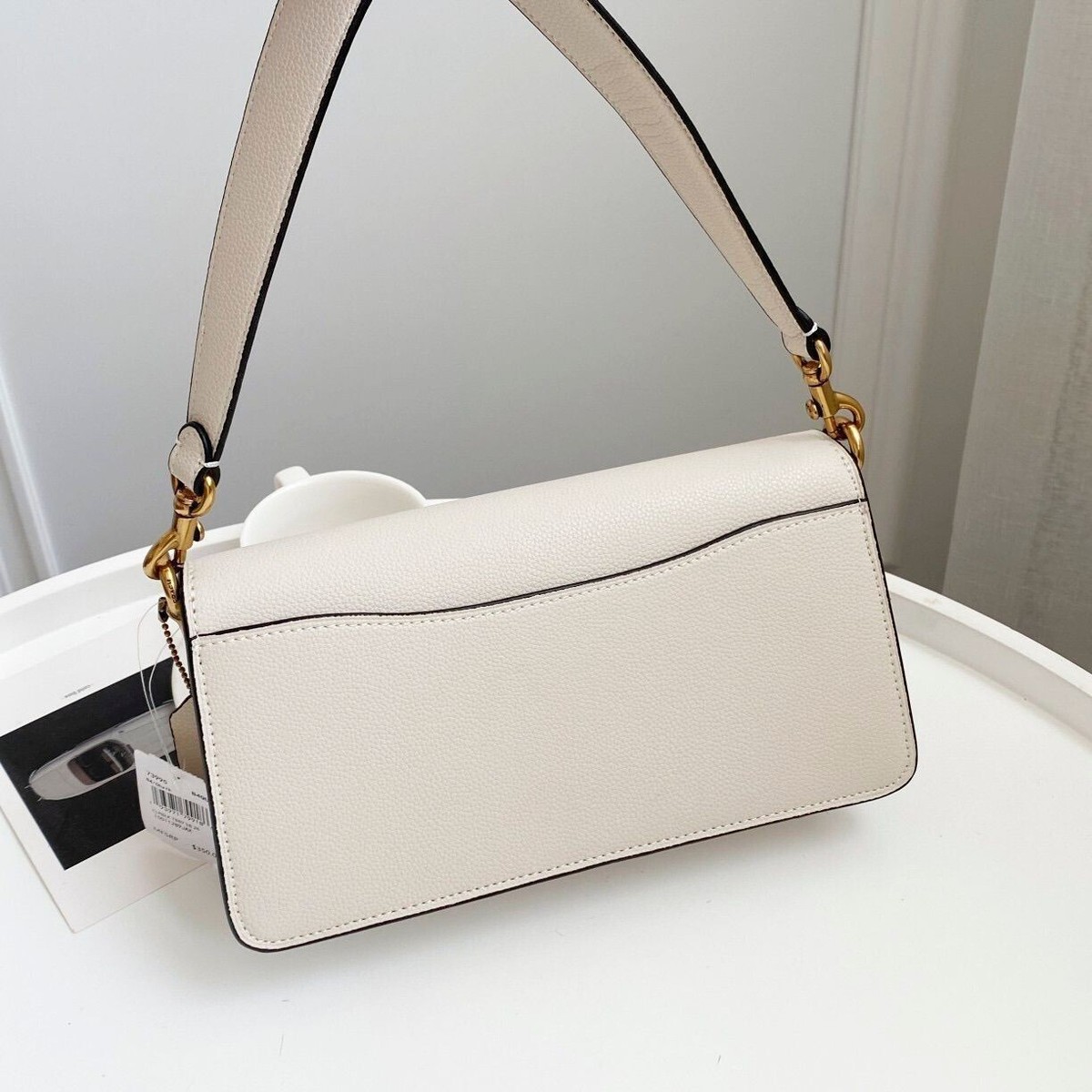 COACH 73995 Tabby Shoulder Bag White Leather Crossbody Shoulder
