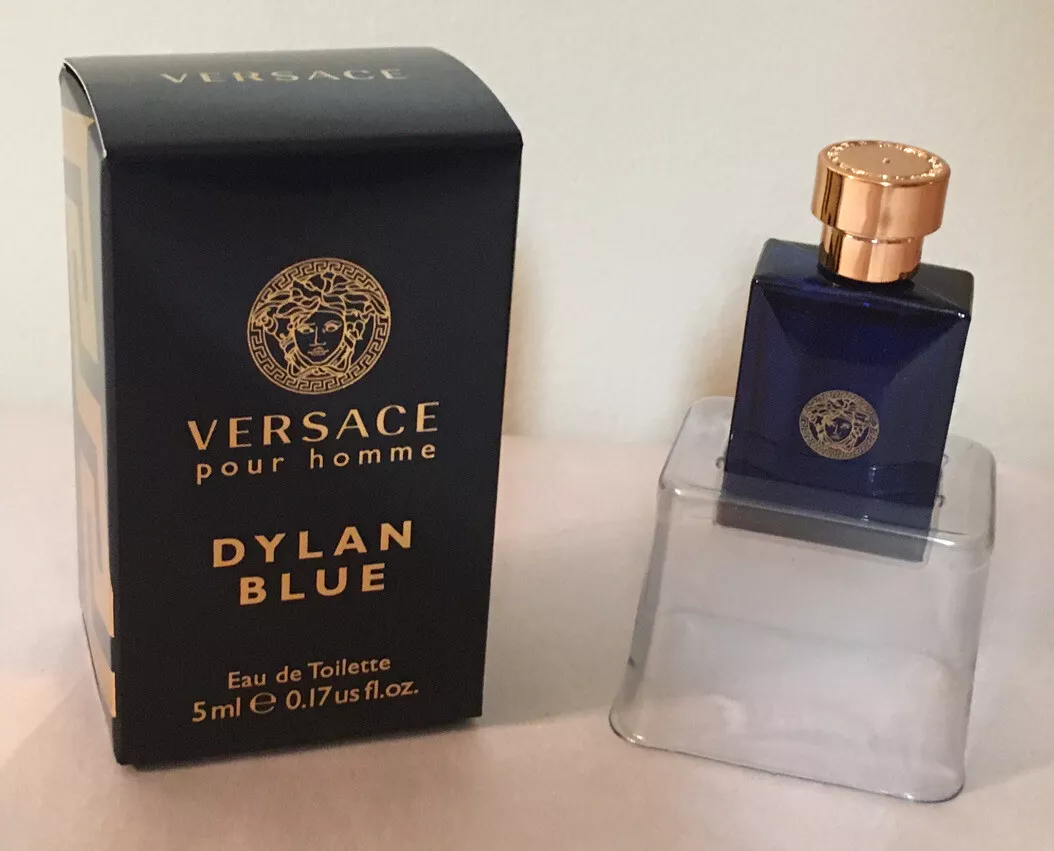 Versace Dylan Blue & Pour Homme Fluid for Men 0.17 oz each *( Pack of 2)*