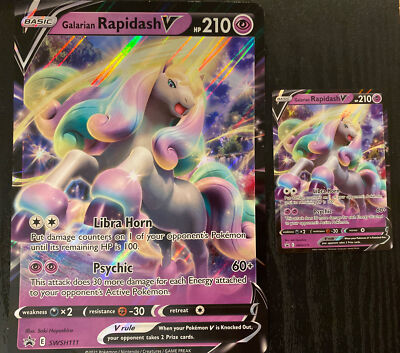 galarian rapidash pokemon card Pokemon Card Galarian Rapidash V Ultra Rare (SWSH111) - MINT & Jumbo Card