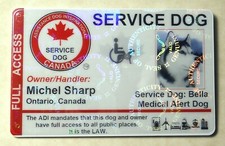 HOLOGRAPHIC CANADIAN SERVICE DOG ID CARD - ASSISTANCE DOG ID BADGE for Canada