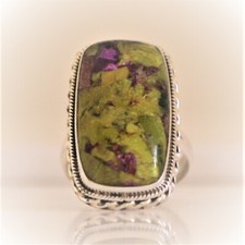 ATLANTISITE NATURAL GEMSTONE 925 STERLING SILVER HANDMADE JEWELRY RING 3 TO 12